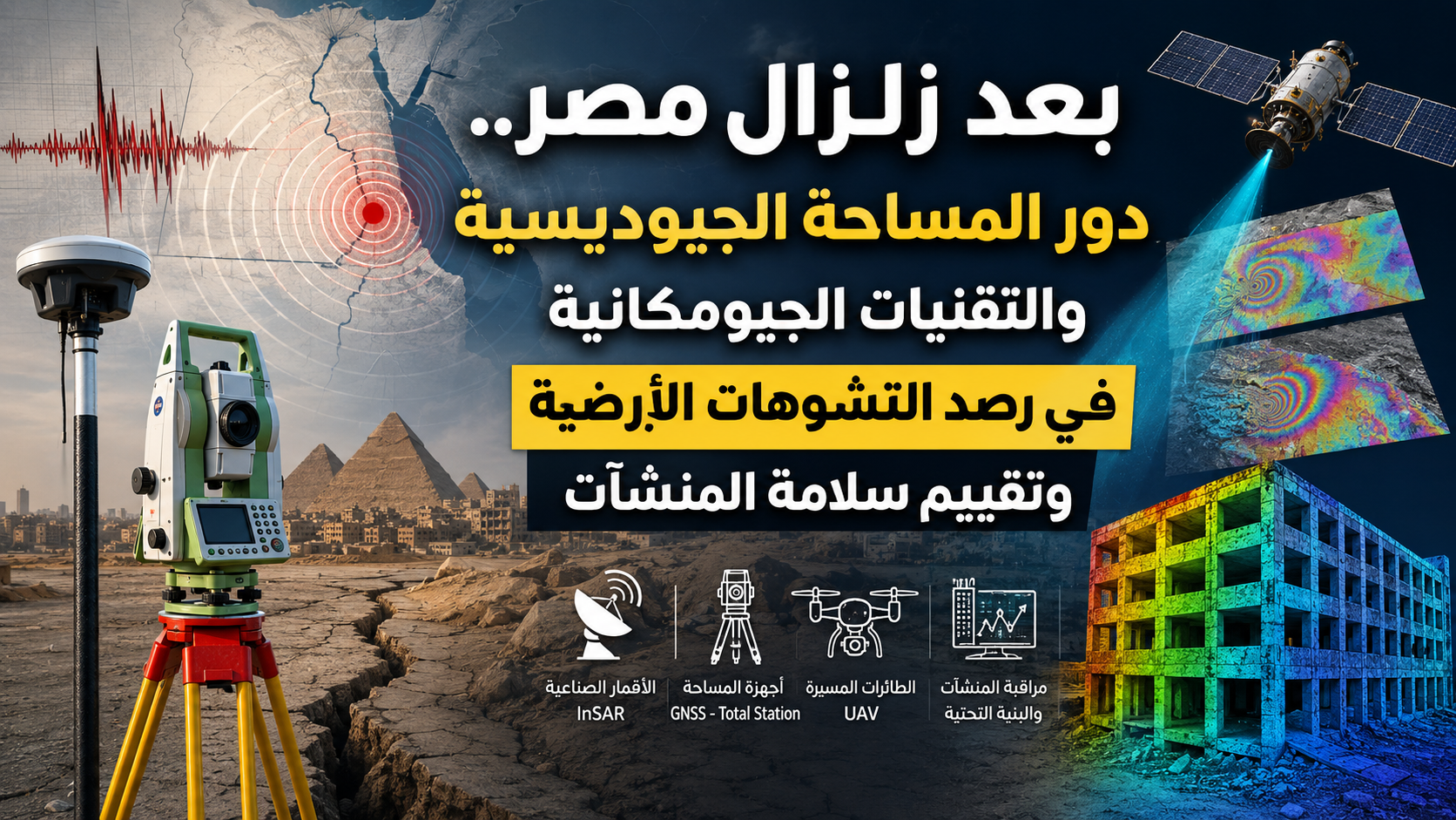 بعد زلزال السويس في مصر.. دور المساحة الجيوديسية والتقنيات الجيومكانية في رصد التشوهات الأرضية وتقييم سلامة المنشآت